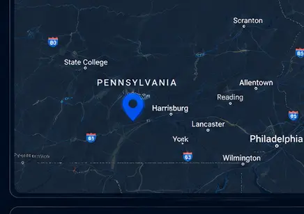 Map of the Pennsylvania service area